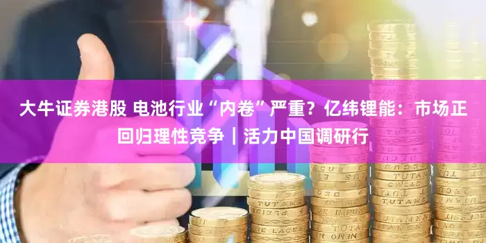 大牛证券港股 电池行业“内卷”严重？亿纬锂能：市场正回归理性竞争｜活力中国调研行