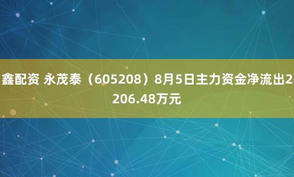 鑫配资 永茂泰（605208）8月5日主力资金净流出2206.48万元