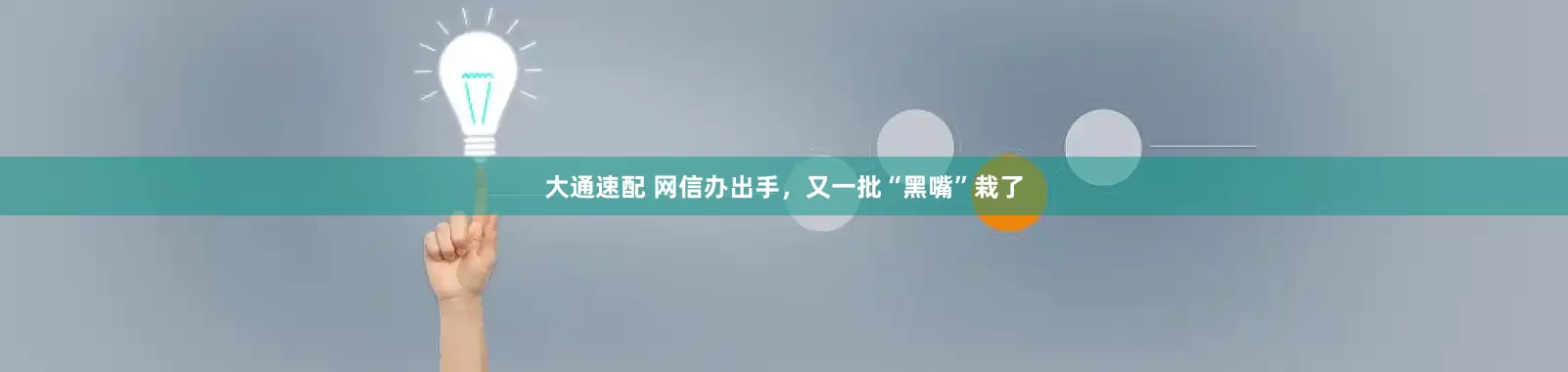 大通速配 网信办出手，又一批“黑嘴”栽了